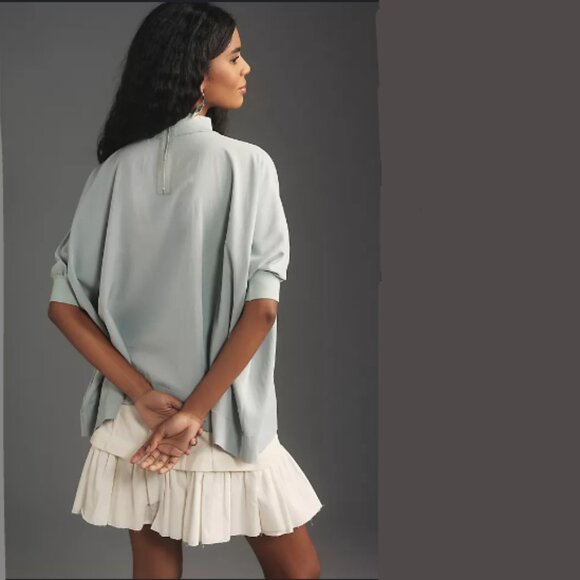 Brand New Flat White Turtleneck Popover Top - Picture 2 of 5